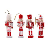 Bothyi - 4 Piezas De Figuras De Cascanueces De Madera Adornos De Gabinete De Cascanueces De Navidad