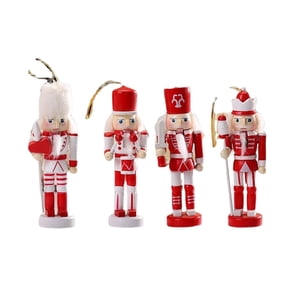 Bothyi - 4 Piezas De Figuras De Cascanueces De Madera Adornos De Gabinete De Cascanueces De Navidad