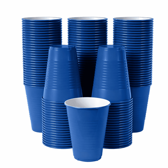 Vasos plásticos 10oz Azul Marino (50 unidades)