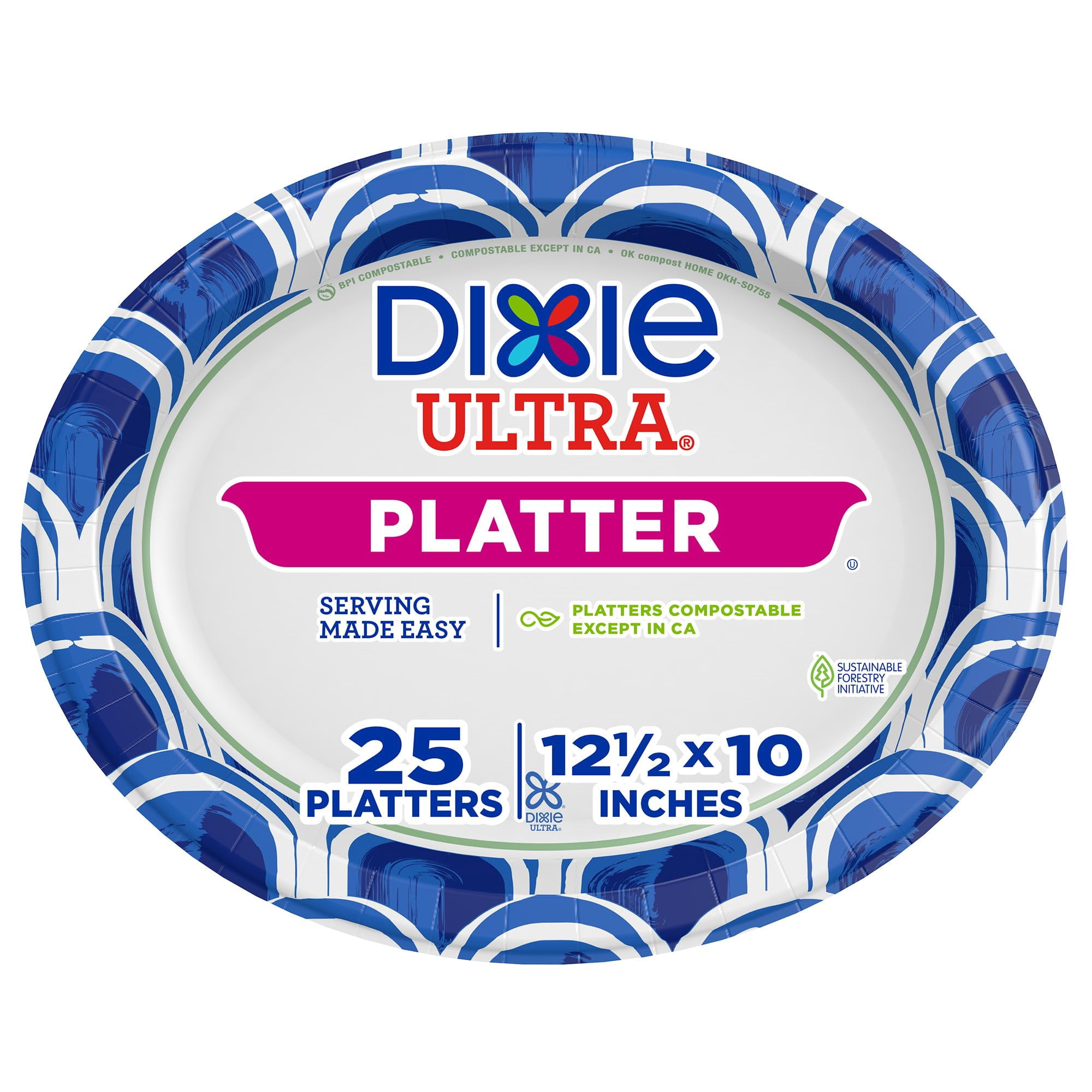 Bandejas De Papel Desechables Dixie Ultra 32 X 25 Cm, Paquete De 25