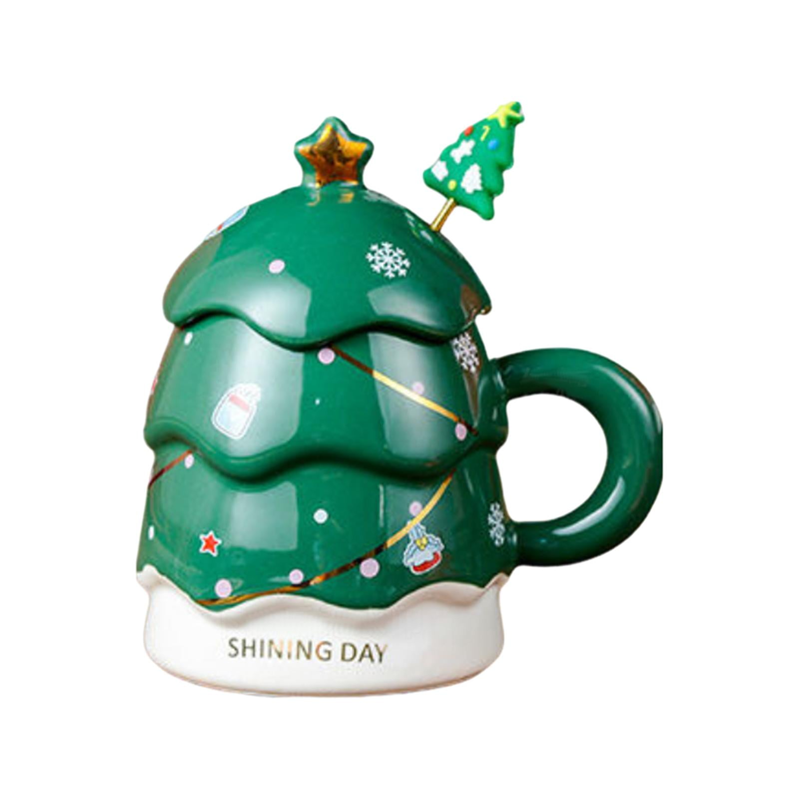 Bothyi - Taza De Café Con Diseño De Árbol De Navidad, Tazas De Leche Para Regalo De Cumpleaños, Hogar, Oficina, Verde