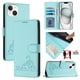 thumbnail image 1 of Funda tipo cartera FOXDOCK para iPhone 13 con soporte, ranuras, RFID, diseño de gato, 1 of 5