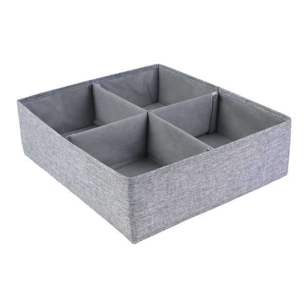 REGALWOVEN Caja de Almacenamiento de Tela con Diseño Plegable, Organizador Versátil 14*12*3.9 Gris