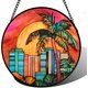 thumbnail image 1 of Colgante ventana vitral flor colibrí retro 25cm pájaro atrapasol Día Madre cumpleaños regalo abuela mujeres amantes aves, 1 of 7