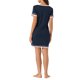 thumbnail image 3 of INSPIRE CHIC Camisón de Manga Corta para Mujer, Vestido de Dormir de Mezcla de Algodón Suave con Ribete en Contraste y Cuello en V para Primavera Verano XS Azul Marino, 3 of 6