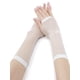 thumbnail image 1 of Guantes de red sin dedos para mujeres, accesorios de disfraz de fiesta de los años 80, 2 pares largos blancos, 1 of 4