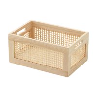 Magideal - Cesta De Almacenamiento Rectangular Caja De Madera Rústica Organizador De Libros Artículos Diversos Caja De Almacenamiento De Artículos Diversos Cesta Grande