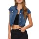 thumbnail image 1 of INSPIRE CHIC Chaquetas de Mezclilla Cortas para Mujer con Mangas Cortas y Botones Azul XS, 1 of 7