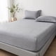thumbnail image 1 of Sábana Ajustable, Sábanas de Cama de Poliéster con Ondas para Máxima Comodidad y Durabilidad en Cualquier Configuración de Dormitorio Gris Claro 78.0x79.9 pulgadas, 1 of 5