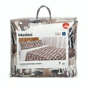 Plumón Mf Sherpa Estampado King / Tierra– Mashini 260×240 Cm.