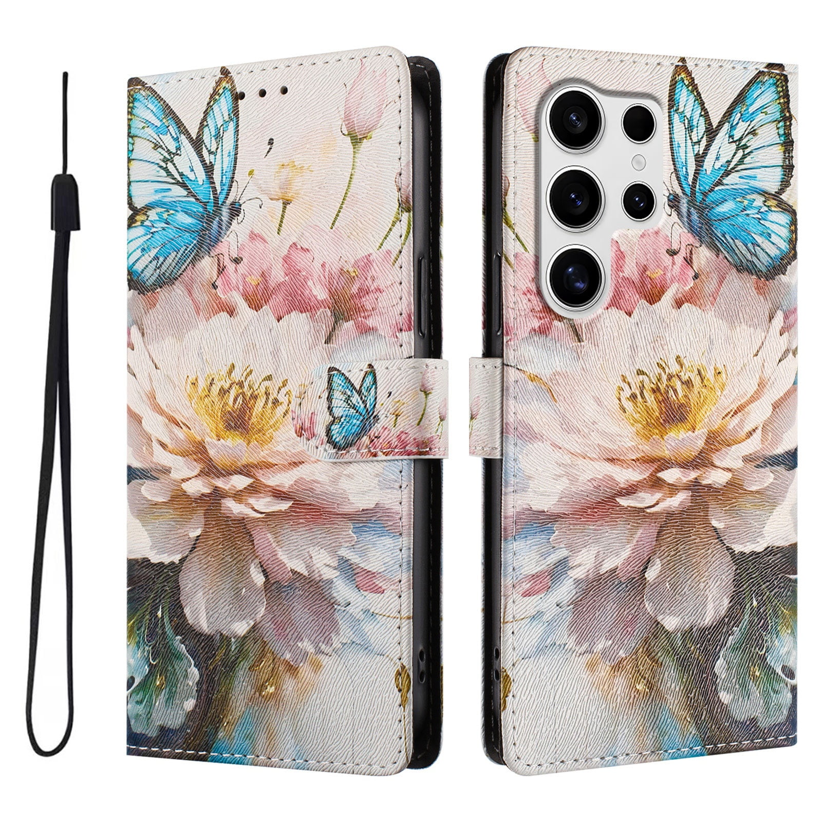 Foxdock Funda Tipo Cartera Para Samsung Galaxy S22 Ultra Con Soporte Y Correa – Diseño De Patrones Lindos