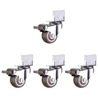 Ioensy - 4X Ruedas Giratorias De Placa Rueda De Goma Cocina Cama De Bebé Estantería Con Freno 2,5 Cm