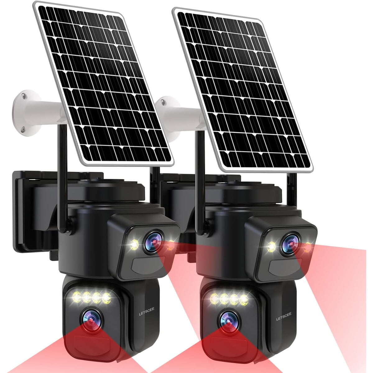 Cámara Seguridad Exterior Letscee 2k Doble Lente Ptz Solar