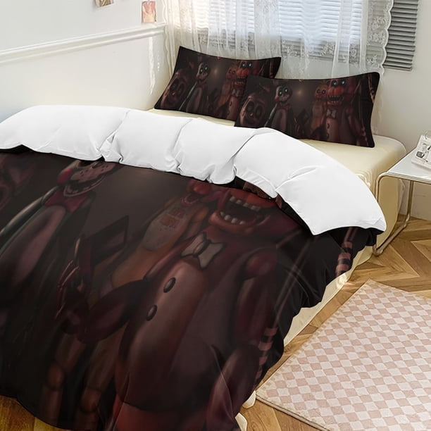 Five Nightat Freddy Quilt Set Thicken Soft 3 Pieces Bedding Set All Season Duvet Cove with 2 Pillowcases for Adult Women Girls Teens Home Room Decor