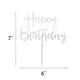 thumbnail image 2 of Topper Para Pastel Happy Birthday De Acrílico Espejado Plateado, 2 of 8