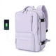 thumbnail image 3 of Mochila Viaje Cabina Avión Impermeable Viral Zapatos USB Morada, 3 of 4