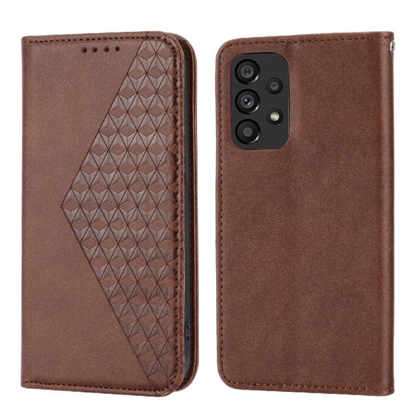 Funda Flip FOXDOCK para Samsung Galaxy A72 5G/4G , Estilo Billetera con Diseño Rombo, Correa de Mano y Soporte, Uso Diario