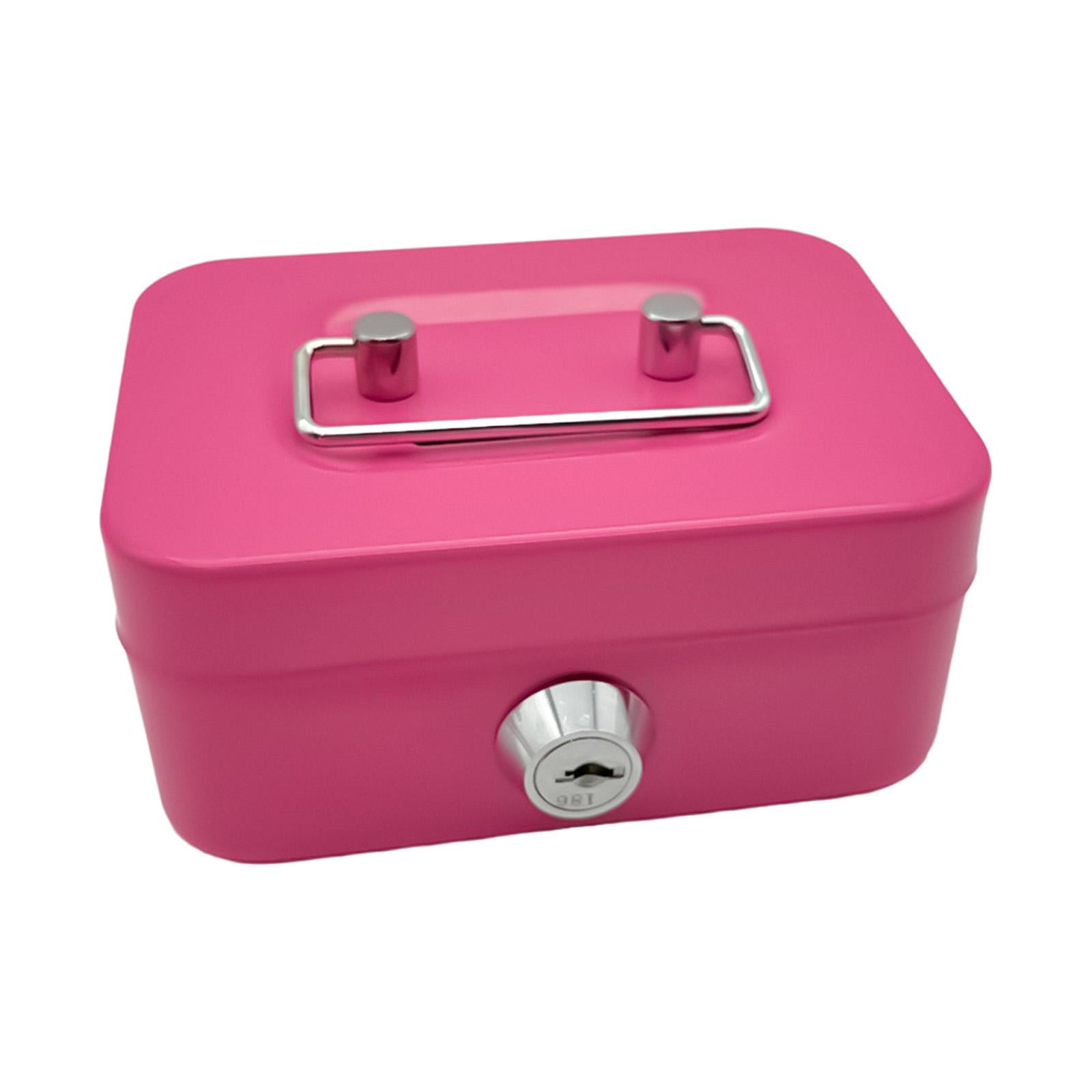 Bothyi - Caja De Efectivo Con Cerradura, Manija De Metal, Caja De Almacenamiento Con Cerradura De Metal, Caja De Seguridad Con Llave