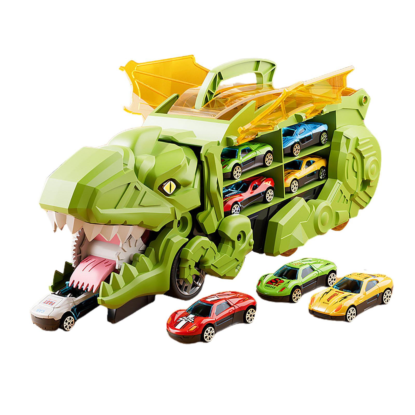Magideal - Camión De Transporte De Dinosaurios, Camión Devorador De Dinosaurios, Portátil, Novedad, Vehículos De Dinosaurio, Juego De Juego Para Niños Y Niñas Verde