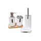 thumbnail image 1 of Set Baño 4 Piezas Taza Jabonera Dispensador Escobilla Blanco, 1 of 4