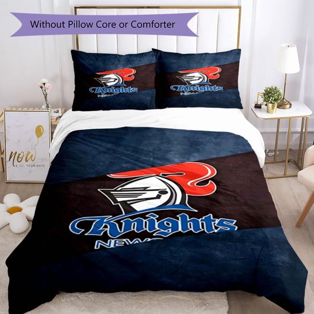 3pcs Bedding Set Duvet Cover Closure Includes 1 Duvet Cover & 2 Pillowcases for All Seasons Bedroom Decor, Home Dorm High-Definition Print Newcastle Knights Team A230