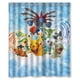 thumbnail image 1 of Cortina de ducha de baño con diseño de Pokémon Pikachu, de anime japonés, con ganchos, tamaño 60 x 72 pulgadas, 1 of 3