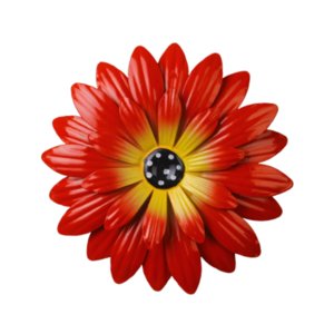 Bothyi - Decoración De Pared De Flores De Metal De 20 Cm, Hierro 3D, Para Patio, Porche, Sala De Estar, Color Rojo