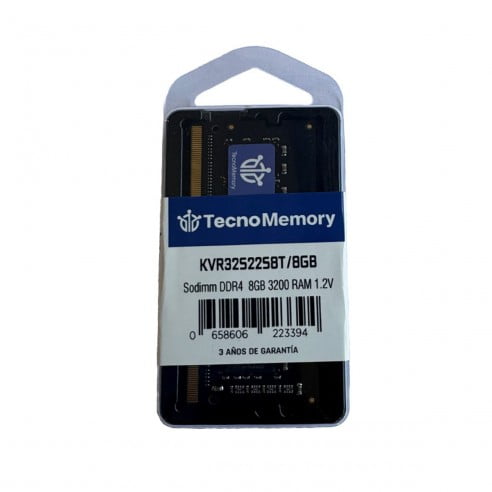 Memoria Ram Tecnomemory Sodimm Ddr4 8gb 3200mhz Kvr32s22s8t/8gb