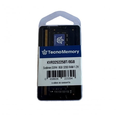Memoria Ram Tecnomemory Sodimm Ddr4 8Gb 3200Mhz Kvr32S22S8T/8Gb