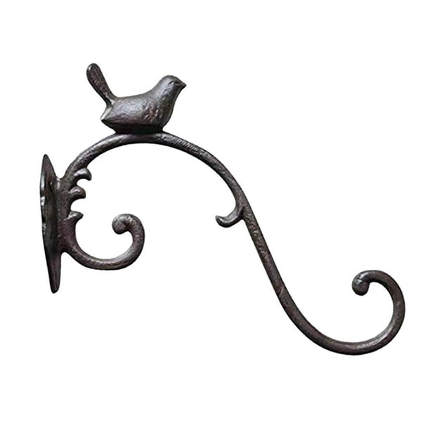 Durable decorativo de la decoración del patio de la longitud los 25cm de la suspensión de la planta de la pared de la estatua del pájaro del arrabio Negro