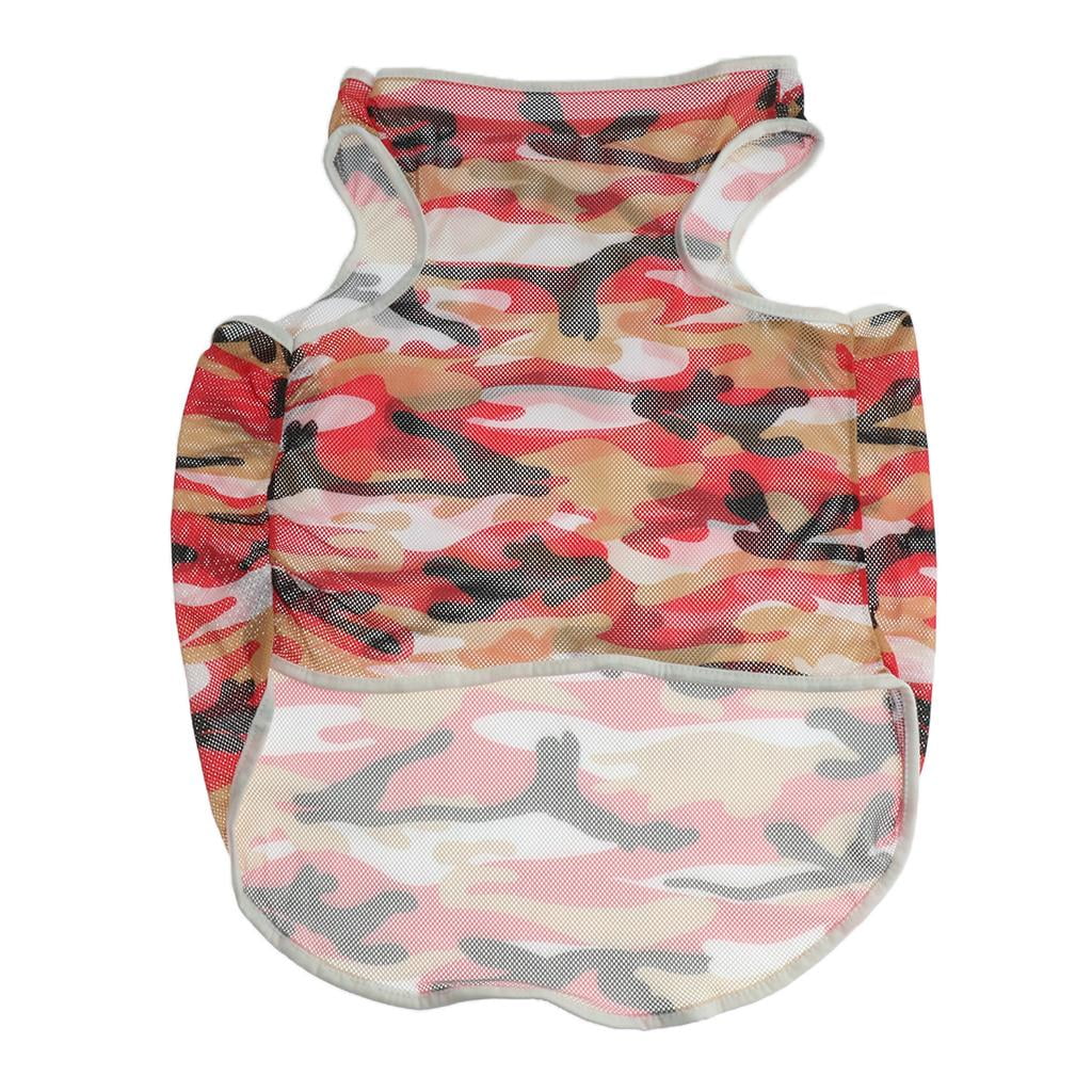 perro mascota ropa de verano cachorro medio grande perro camuflaje malla chaleco rojo l