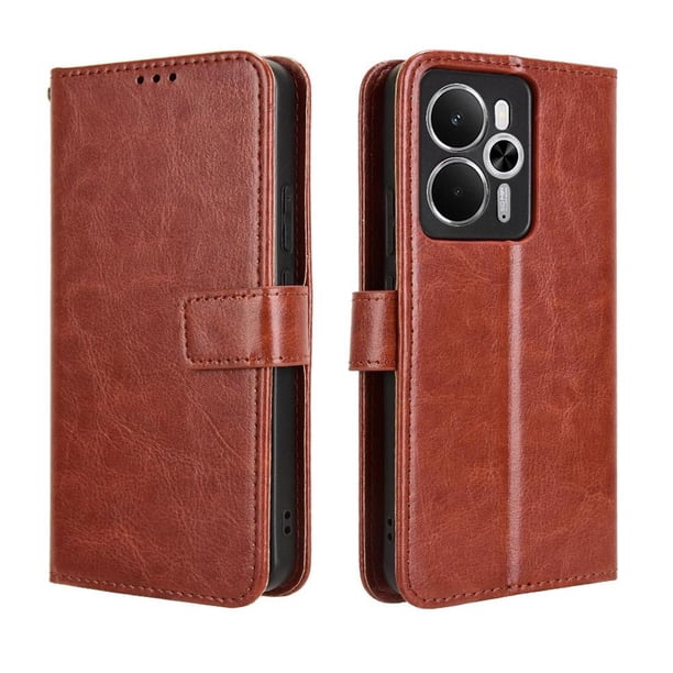 Funda tipo libro para OPPO Realme 14 5G, cartera todo‑en‑uno, funda multifuncional con tarjetero y correa de muñeca desmontable