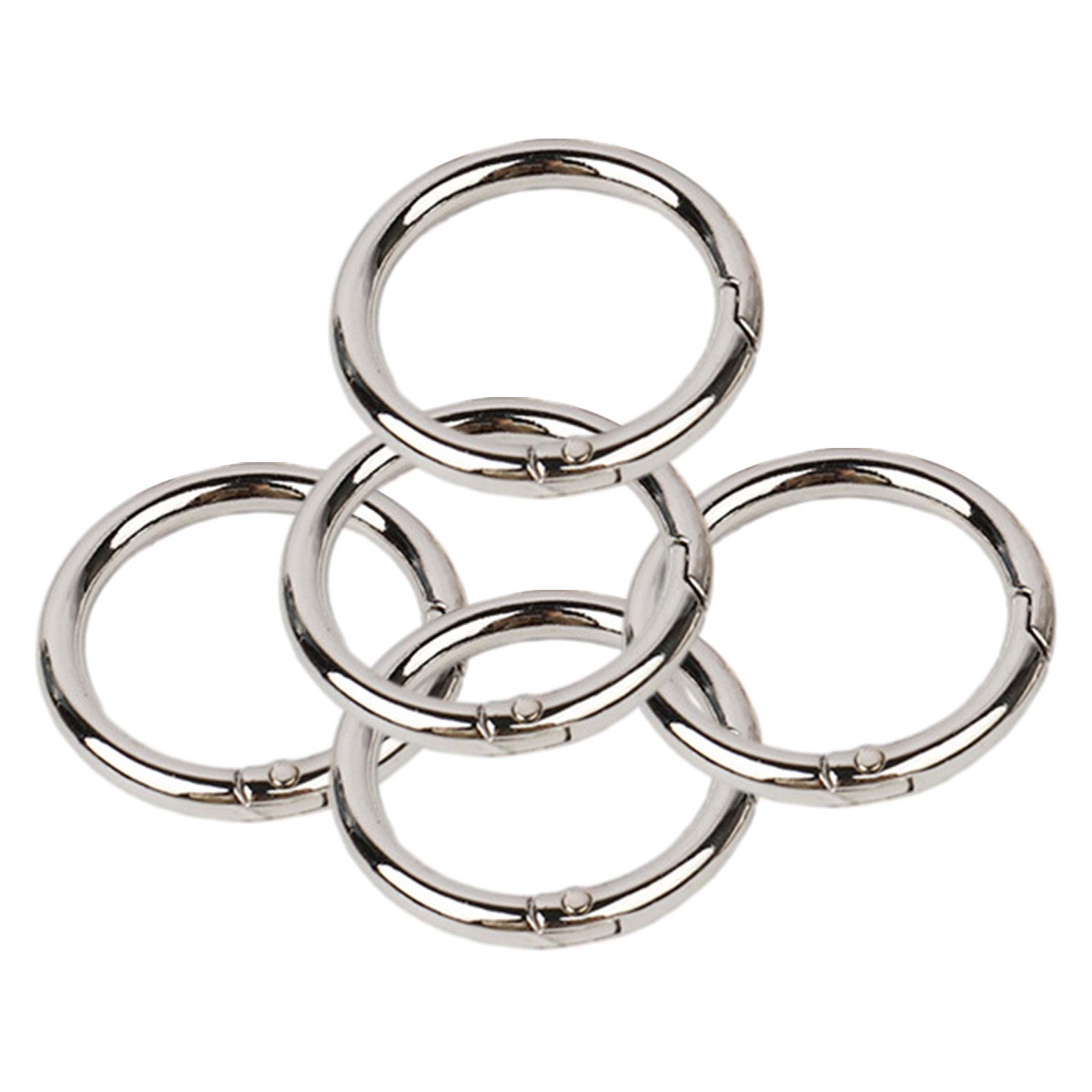 Magideal - Clips De Mosquetón Redondos, Broches, Anillos De Resorte, Bolsos De Moda, Accesorio Organizador, Bobina De Resorte De Metal Práctica Multiusos, 5 Uds. 32Mm