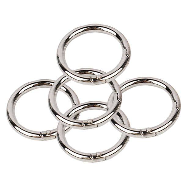 Clips de mosquetón redondos, broches, anillos de resorte, bolsos de moda, accesorio organizador, bobina de resorte de Metal práctica multiusos, 5 uds. 32mm