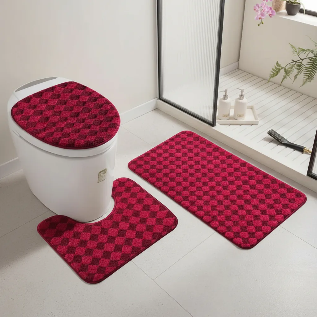 Casadeliacl - Set Alfombras De Baño 3 Piezas Suaves Absorbentes T.F.I Buerdo Cudrito