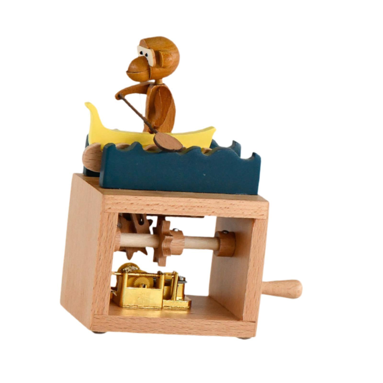 Magideal - Caja De Música Con Manivela, Caja Musical De Madera, Adornos Decorativos Coleccionables Novedosos Y Únicos Para Amigos, Amantes, Familiares Y Colegas, Mono