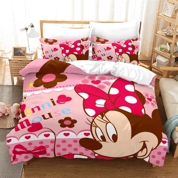 Bedding sets for kids,Mickey Mouse Bedding Set,Cute Duvet Cover Pillowcases mickey and minnie Gifts for boys and girls Bed Sheets