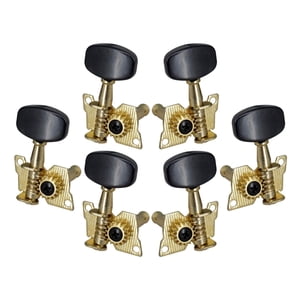 Bothyi - 6 Clavijas De Afinador De Guitarra 3L3R, Cabezales Abiertos Para Guitarra Eléctrica Acústica, Color Negro