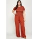 thumbnail image 1 of Pantalones Palazzo de Pierna Ancha y Largo Completo de Color Liso de Talla Grande, 1 of 1