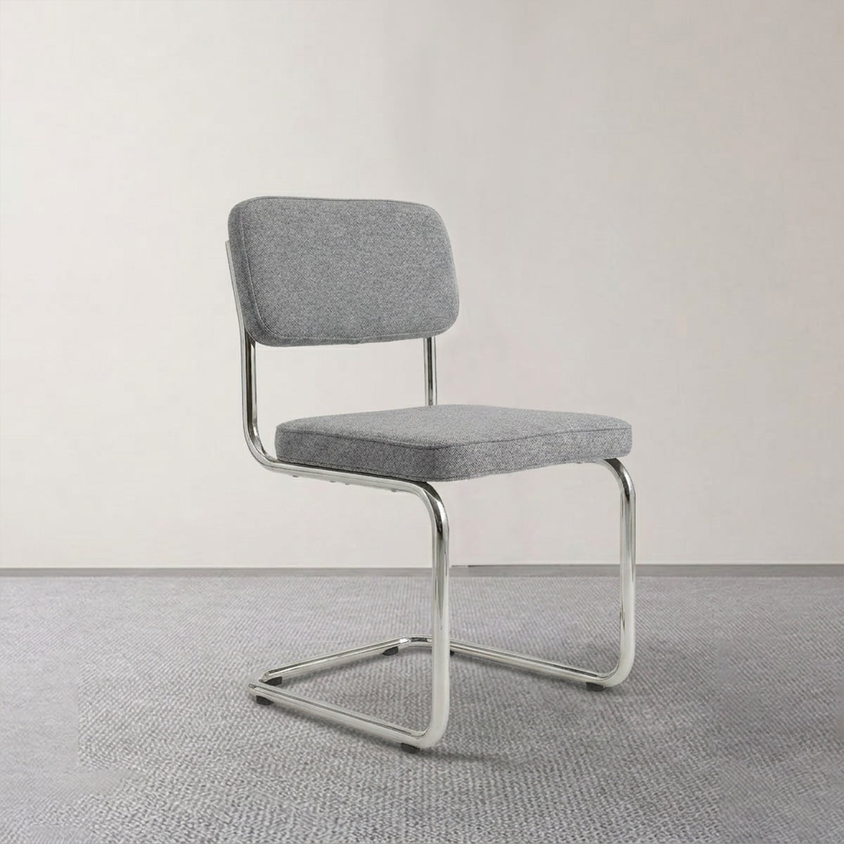 Silla Comedor Cocina Moderna Metal Acolchada Breuer Gris Venhoouse