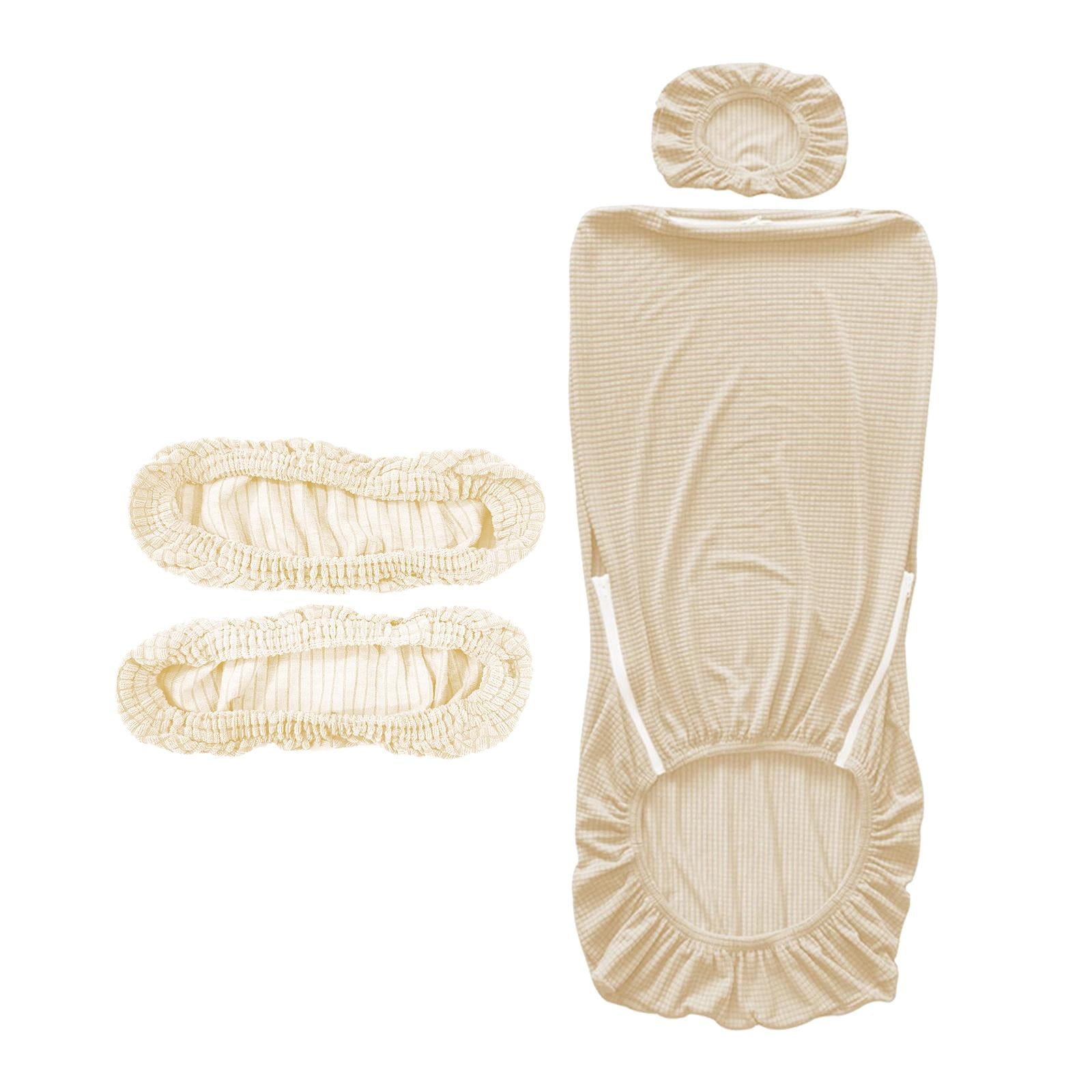 Magideal - Funda Extraíble Para Silla De Oficina, Funda Para Silla De Escritorio, Fundas Para Sillas De Ordenador, Funda Elástica Elástica Para Sillón Giratorio Blanco Lechoso