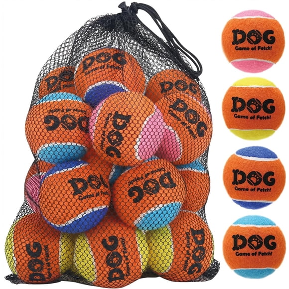 Pelotas de tenis AMA SPORT de 6 cm con chirrido - Pack de 16