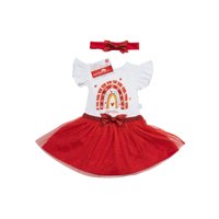 Bambino - Body Y Cintillo Navidad Rojo Arcoiris Niña