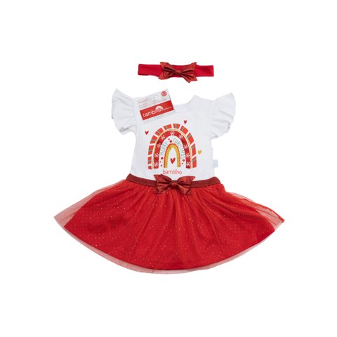 Bambino - Body Y Cintillo Navidad Rojo Arcoiris Niña