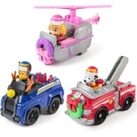 Paw Patrol Paquete De Vehículos Navideños Chase, Marshall, Skye