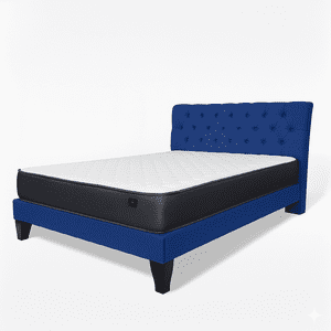 Vitelio - Cama King Plazas Azul Rey Europea Incluye Base+Respaldo+Colchon
