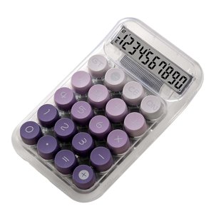 Bothyi - Calculadora Mecánica Retro Transparente Para Diario Y Básico Oficina Negocios Escuela Violeta