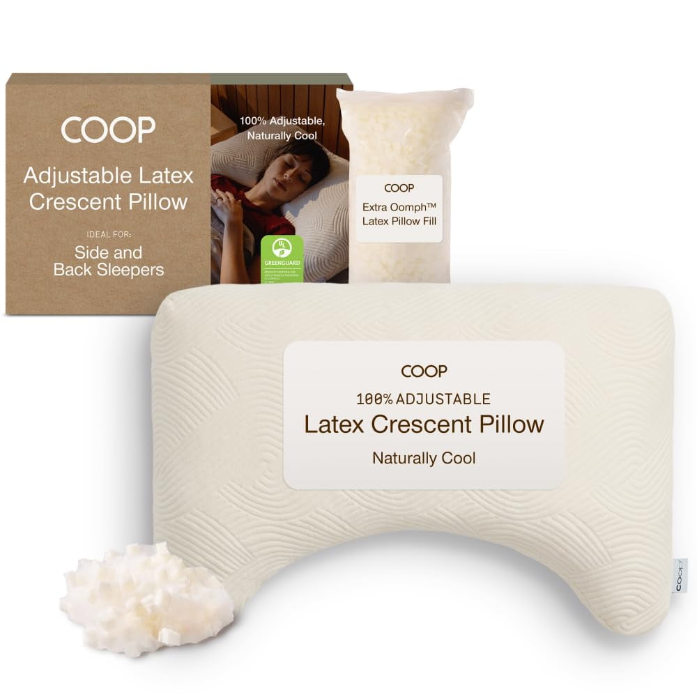 Almohada De Látex En Forma De Media Luna Ajustable Queen De Coop Home Goods