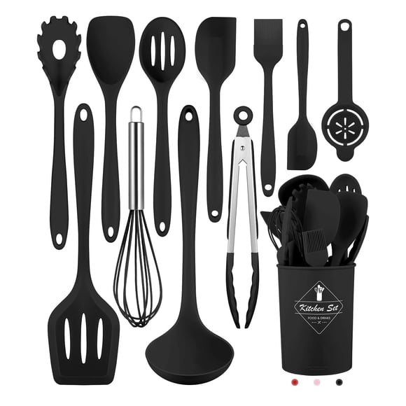 Set de utensilios de cocina Pranski 12 piezas de silicona resistentes al calor