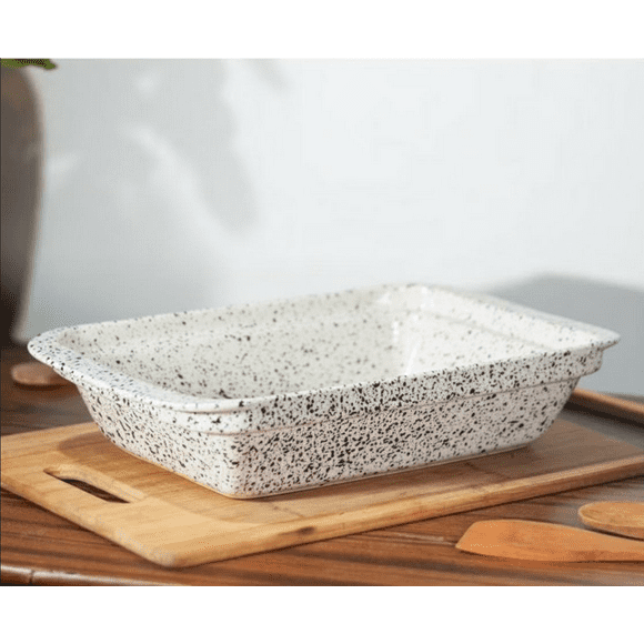 Fuente de Cerámica p/horno tipo Gres - RECTANGULAR 26x15 Blanco P1393